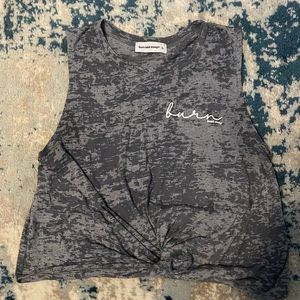 Burn Boot Camp Burn Out Front Tie Cropped Tank